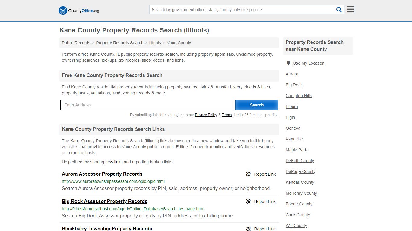 Kane County Property Records Search (Illinois) - County Office